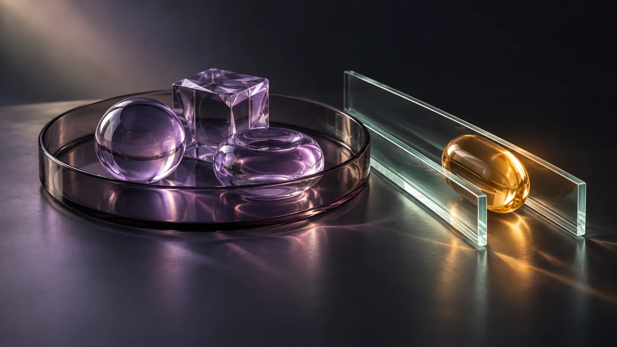 Grouped glass pieces sit in one tray, with a separate clear channel preserving access to an essential piece.